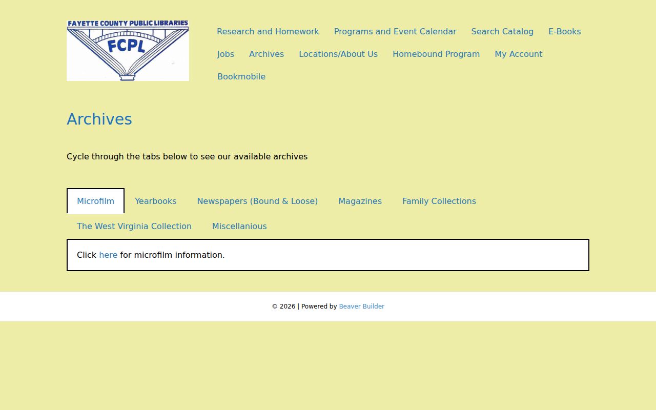 Fayette County property records library archive and local history collection